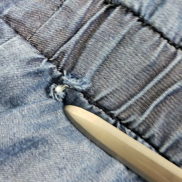 ZARA Blue Size XS Shorts Sleeveless Romper V-Neck Tie Waist One Piece Chambray - Picture 7 of 9